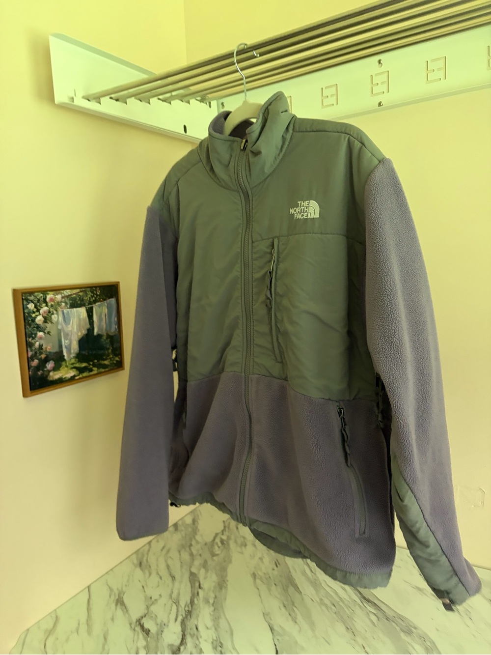The North Face Women’s Purple and Gray Denali Fleece Jacket - Size L